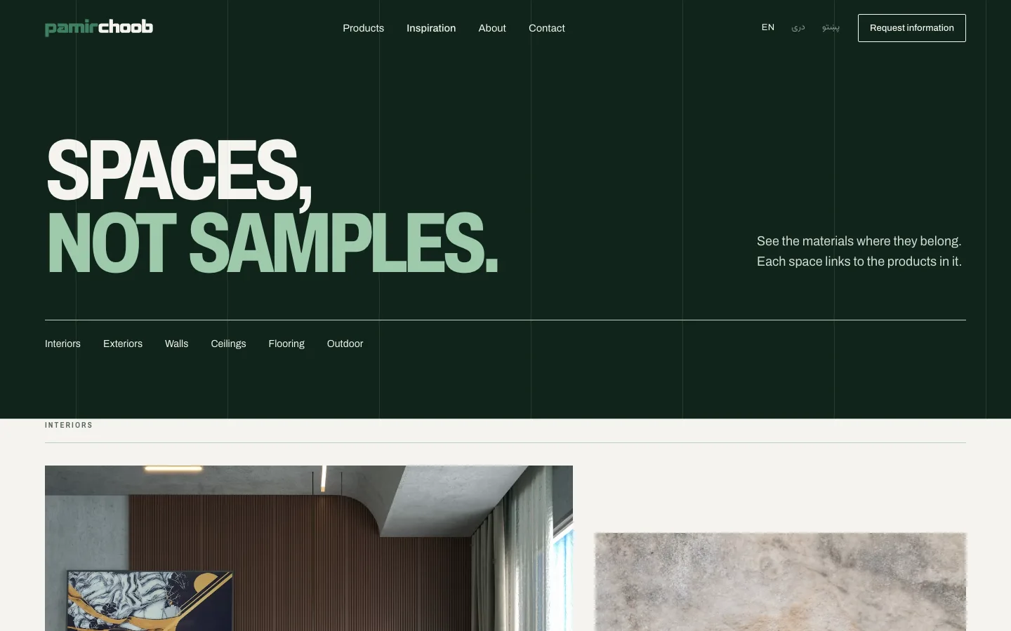 Inspiration: real rooms, each linked to the products in it